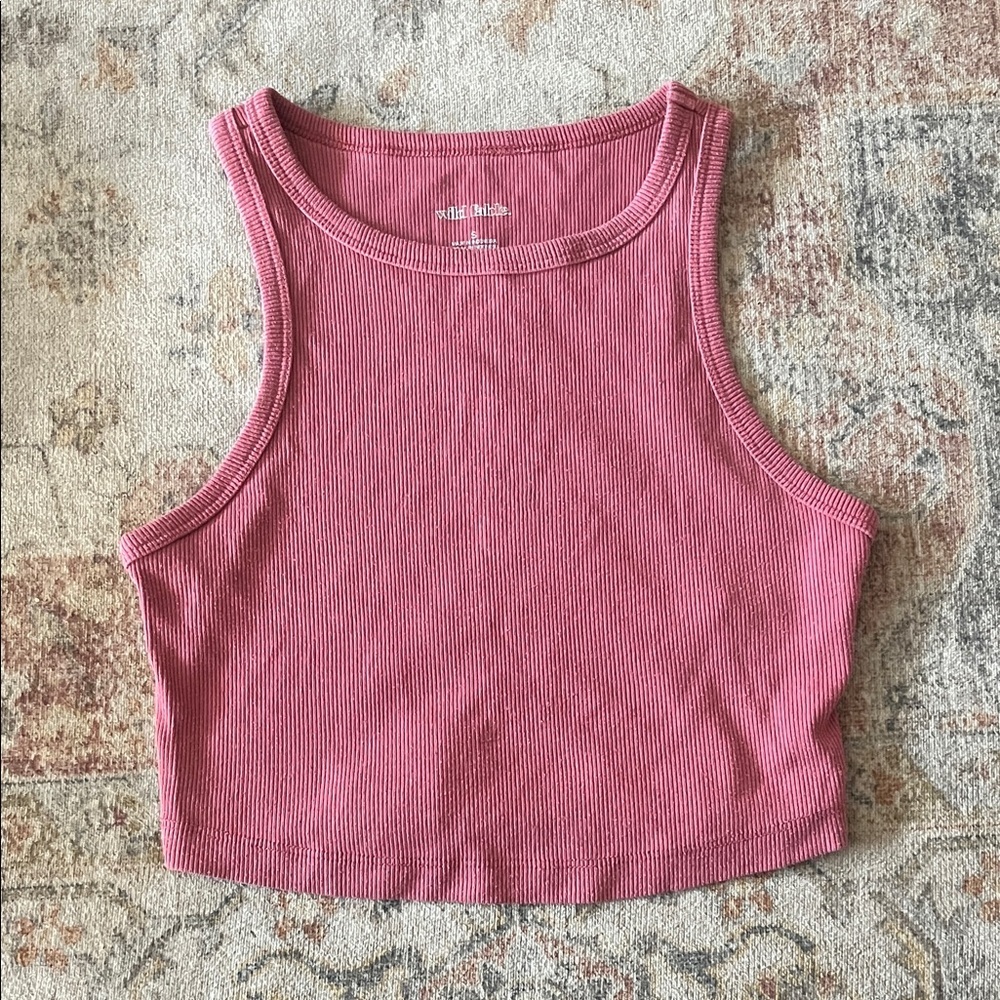 Wild Fable Dusty Pink Ribbed Crop Top